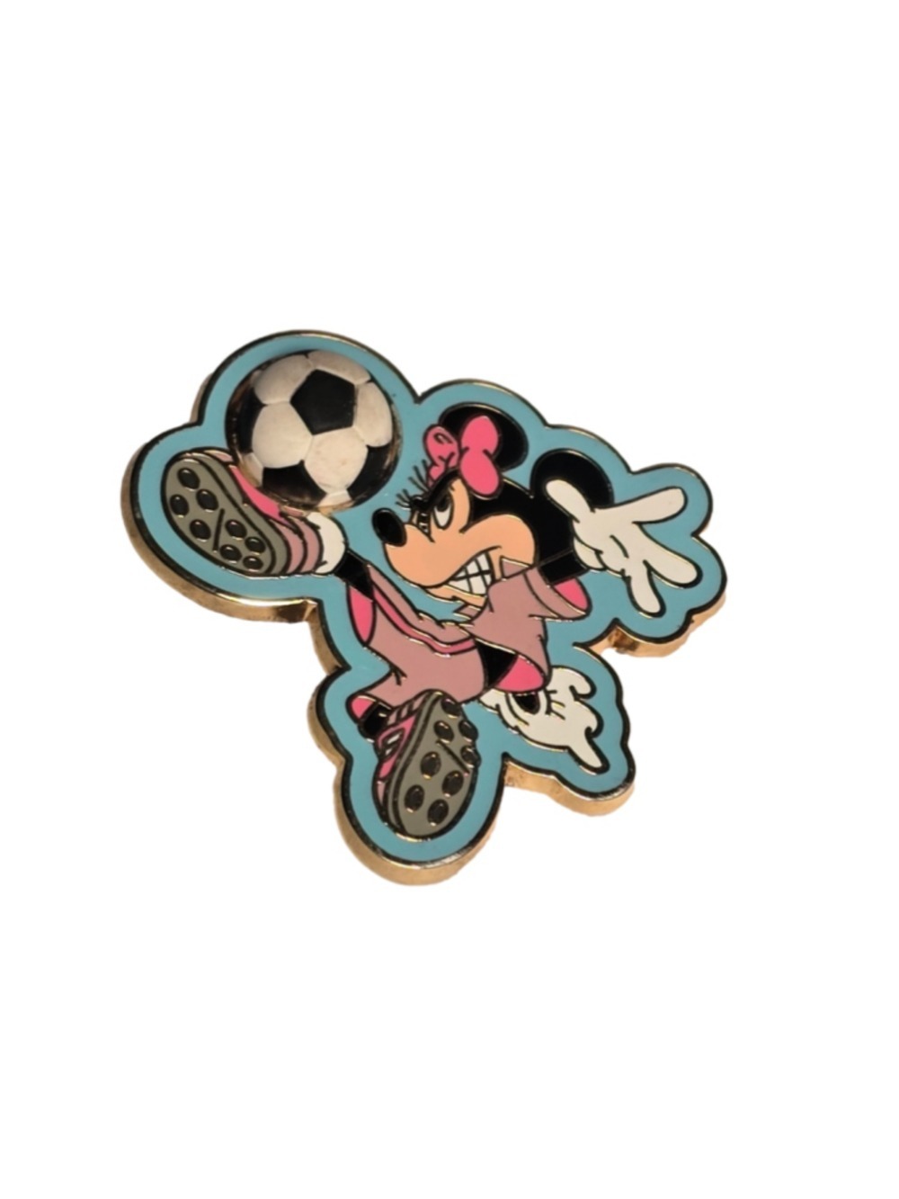 Disney Pin 12332 Minnie Mouse Kicking Soccer Ball 3D Free-D Sports Series Rare
